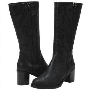 NEW ROSS & SNOW rosina heeled boots in black camo